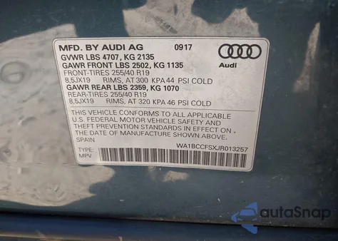 2018 Audi Q3 2.0T Premium/2.0T Sport Premium from USA, damaged, VIN WA1BCCFSXJR013257